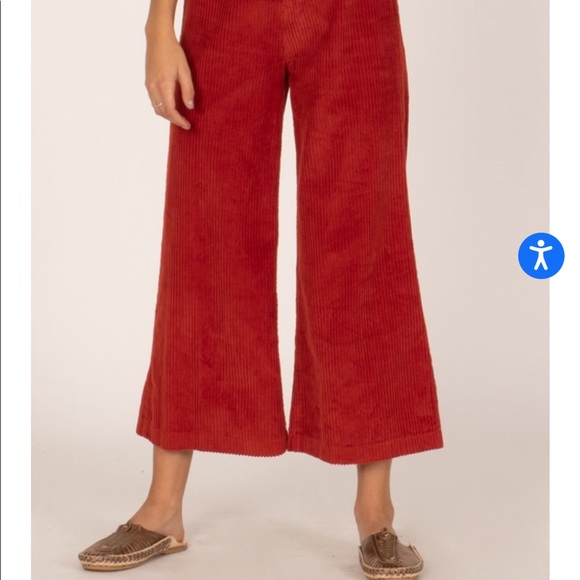 Amuse Society rust cropped wide wale corduroy pant - Picture 2 of 5